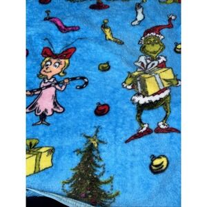 Grinch Throw Blanket  41x47  Blue